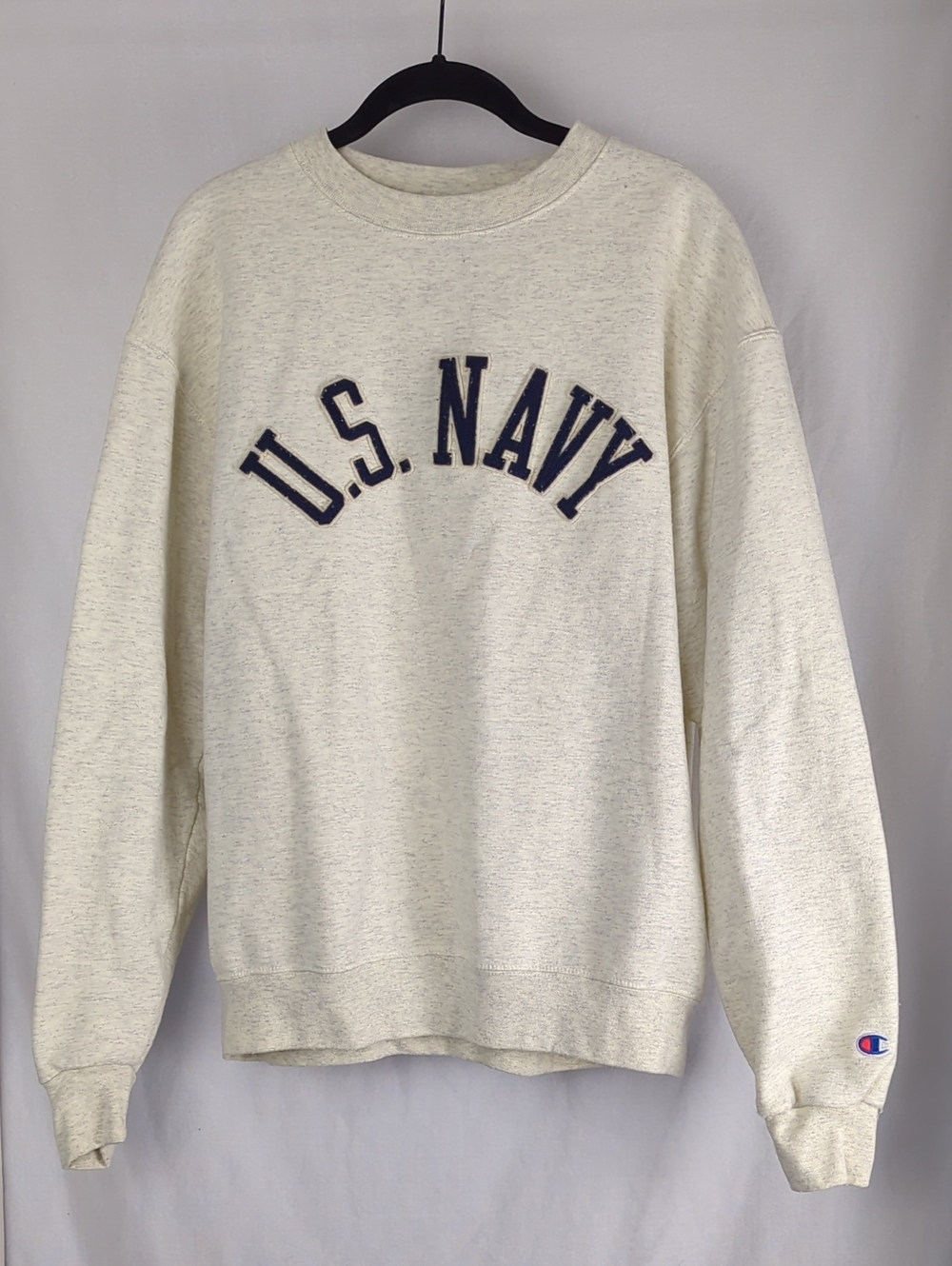 CHAMPION US Navy Embroidered Crewneck Sweatshirt